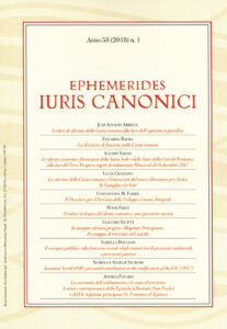 Ephemerides Iuris canonici (2018). Vol. 1